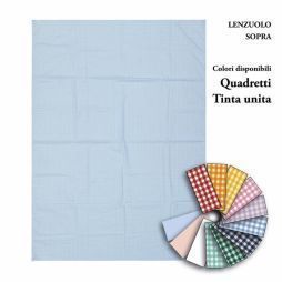 Lenzuolo Sopra, Quadretto e tinta unita con angoli 135x100 cm